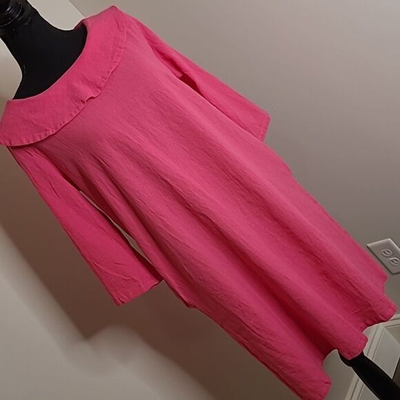 Hot pink midi dress 100% cotton - Picture 1 of 9